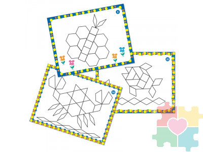 Развивающая игрушка "Мозаика. Цветные узоры СТЕМ" (124 элемента с карточками)