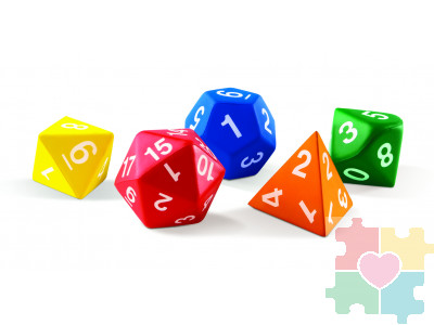 "Большие многогранные цветные кубики" (5 элементов)