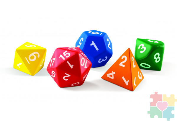 "Большие многогранные цветные кубики" (5 элементов)