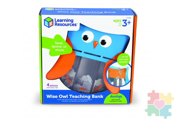 Развивающая игрушка "Мудрая Сова" (копилка с 3 секциями, 1 элемент)