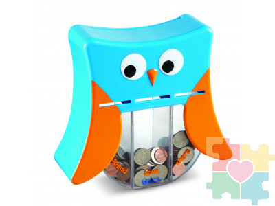 Развивающая игрушка "Мудрая Сова" (копилка с 3 секциями, 1 элемент)