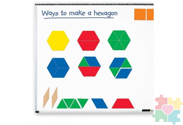 Развивающая игрушка "Блоки геометрические магнитные" (демонстрационный материал, 47 элементов)