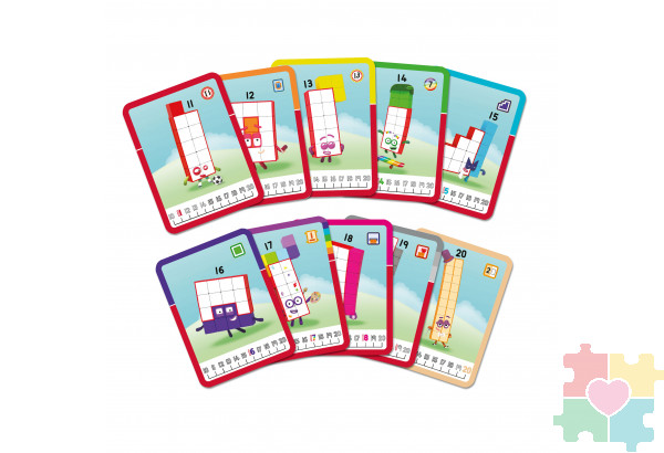 "Соединяющиеся кубики Numberblocks, с карточками. От 11 до 20"