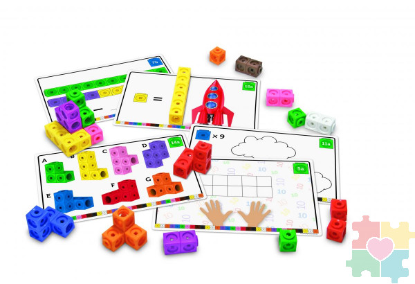"Соединяющиеся кубики" ("Академия математики" от 3 лет, 115 элементов с карточками)