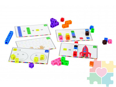 "Соединяющиеся кубики" ("Академия математики" от 3 лет, 115 элементов с карточками)