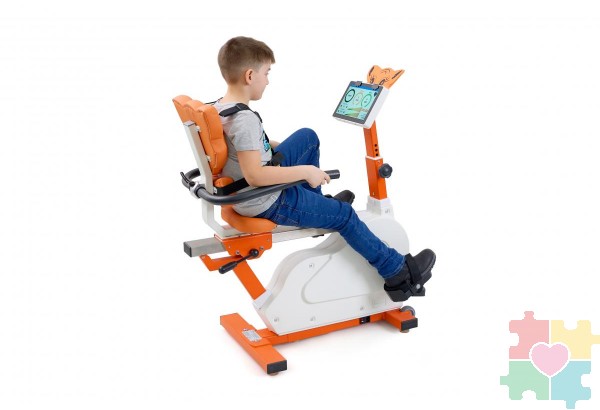 Велоэргометр медицинский детский «ОРТОРЕНТ ВЕЛО» с электропитанием и электронной регулировкой кресла