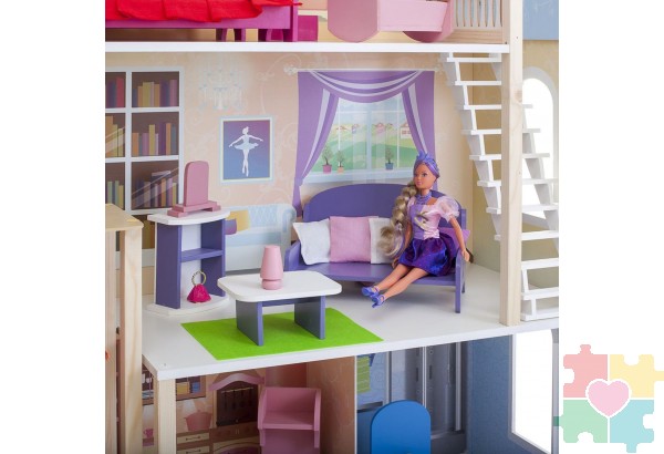 Кукольный домик "Грация" (с мебелью)