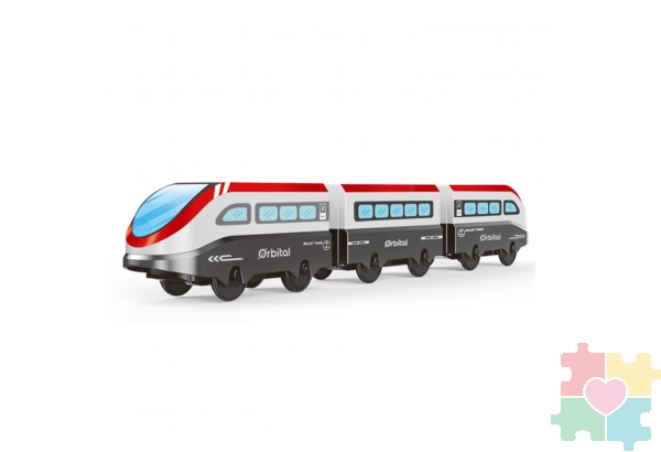 Игрушечный поезд "Мой город", 2 локомотива и пассажирский вагон", на батарейках