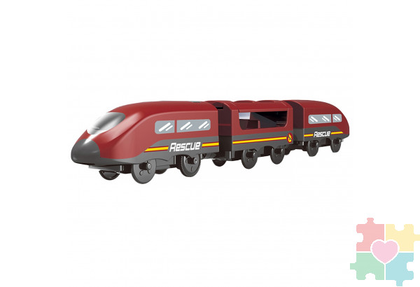 Игрушечный поезд "Служба спасения, 3 предмета", на батарейках