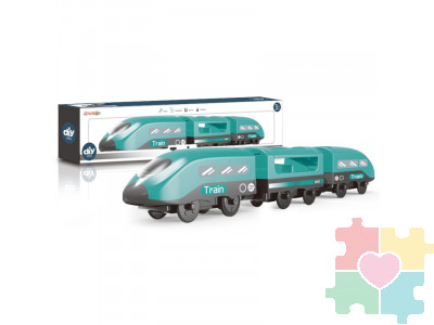 Игрушечный поезд "Мой город, 3 предмета", на батарейках  (Бирюзовый)