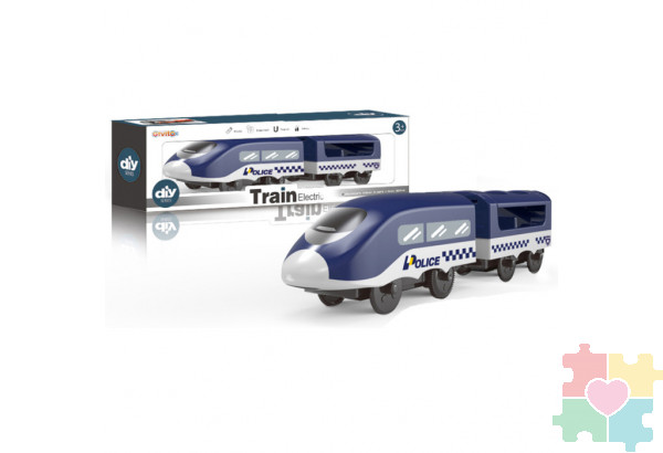 Поезд игрушка "Полицейский участок, 2 предмета", на батарейках