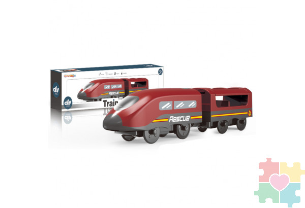 Поезд игрушка "Служба спасения, 2 предмета", на батарейках