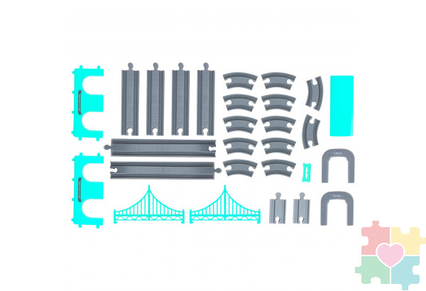 Железная дорога для детей "Мой город, 66 предметов", на батарейках