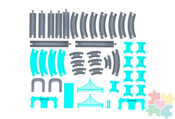 Железная дорога игрушка "Мой город, 92 предмета", на батарейках со звуком Железная дорога игрушка "Мой город, 92 предмета", на батарейках со звуком
