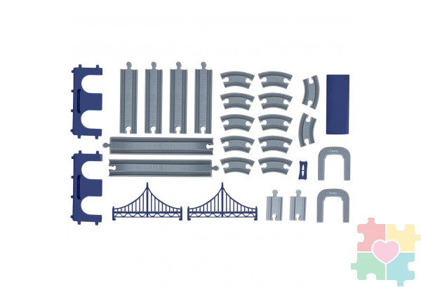 Железная дорога для детей "Полицейский участок, 66 предметов", на батарейках