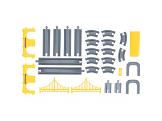 Железная дорога для детей "Строительная площадка, 66 предметов", на батарейках