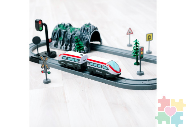 Железная дорога для детей "Мой город, 41 предмет", на батарейках