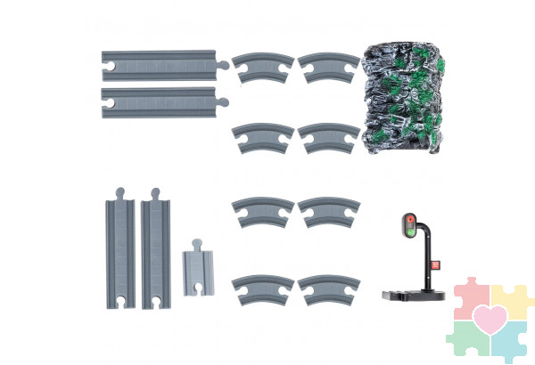 Железная дорога для детей "Мой город, 41 предмет", на батарейках