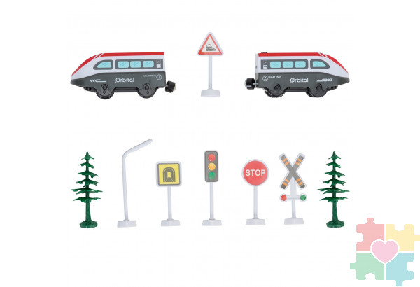 Железная дорога для детей "Мой город, 41 предмет", на батарейках