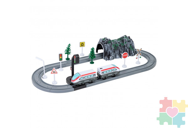 Железная дорога для детей "Мой город, 41 предмет", на батарейках