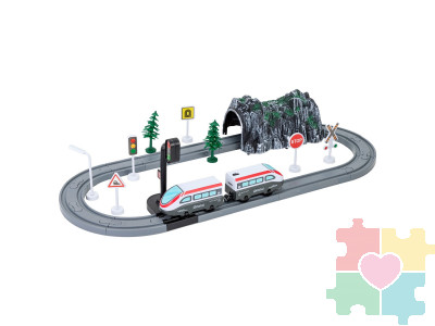 Железная дорога для детей "Мой город, 41 предмет", на батарейках