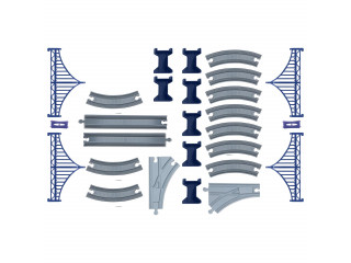 Железная дорога для детей "Мой город, 64 предмета", на батарейках
