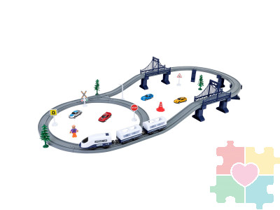 Железная дорога для детей "Мой город, 64 предмета", на батарейках