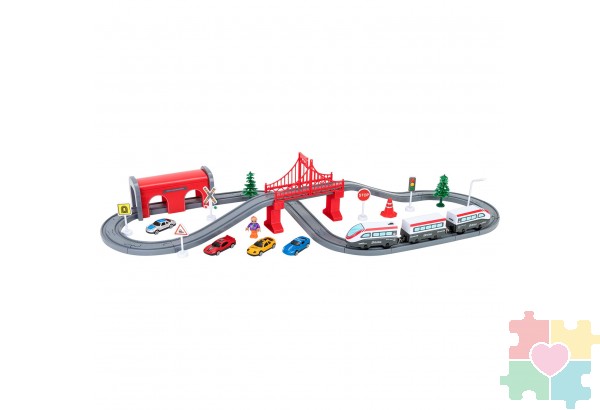 Железная дорога для детей "Мой город, 67 предметов", на батарейках