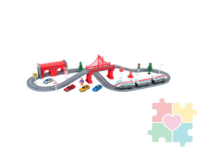 Железная дорога для детей "Мой город, 67 предметов", на батарейках