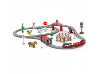 Железная дорога для детей "Мой город, 72 предмета", на батарейках озвученная