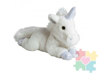 Мягкая игрушка Единорог серебро 35 см