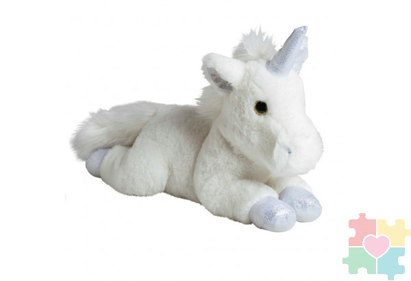 Мягкая игрушка Единорог серебро 35 см