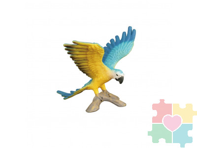 Фигурка игрушка серии "Мир диких животных": птица Попугай Сине-желтый Ара