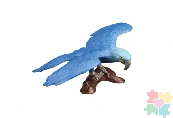 Фигурка игрушка серии "Мир диких животных": птица Попугай Голубой Ара