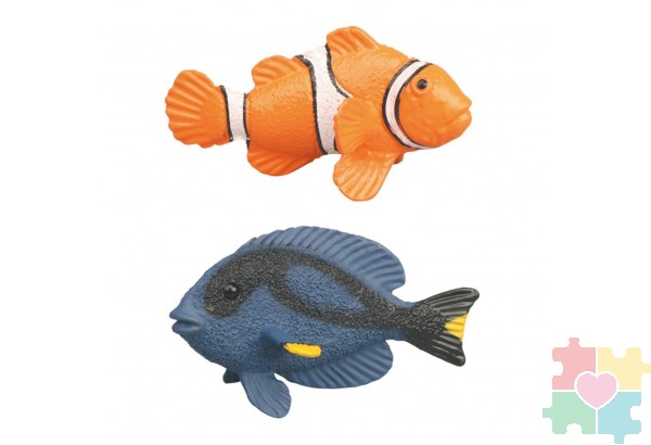 Фигурки игрушки серии "Мир морских животных": рыба-клоун и рыбка-хирург