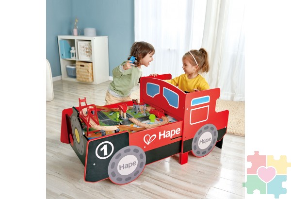 Игровой железнодорожный локомотив для малышей, "Маленький машинист", 17 аксессуаров в наборе