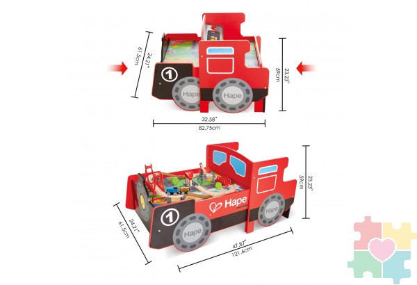 Игровой железнодорожный локомотив для малышей, "Маленький машинист", 17 аксессуаров в наборе