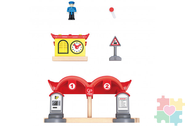 Элемент игрушечной железной дороги - Наземная станция с информационным табло