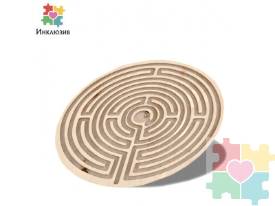 Тактильно-развивающая панель-лабиринт круглая