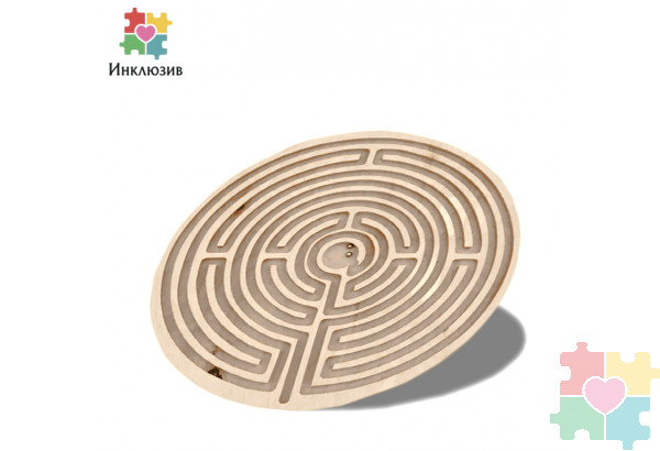 Тактильно-развивающая панель-лабиринт круглая