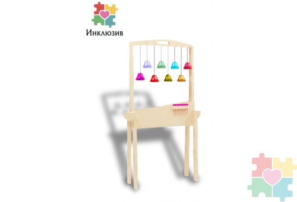 Тактильно-развивающая ширма с колокольчиками