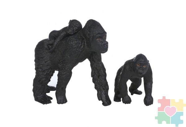 Набор фигурок животных серии "Мир диких животных": Семья горилл, 2 предмета (горилла мама и детеныш)