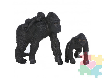 Набор фигурок животных серии "Мир диких животных": Семья горилл, 2 предмета (горилла мама и детеныш)