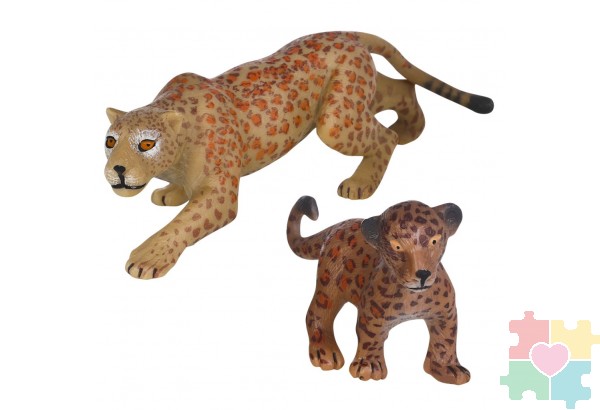 Набор фигурок животных серии "Мир диких животных": Семья ягуаров, 2 предмета