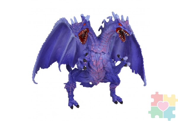Игрушка фигурка двухглавый дракон серии "Мир драконов", синий