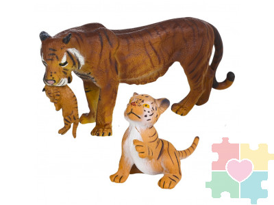 Набор фигурок животных серии "Мир диких животных": Семья тигров, 2 предмета (тигрица и тигренок)