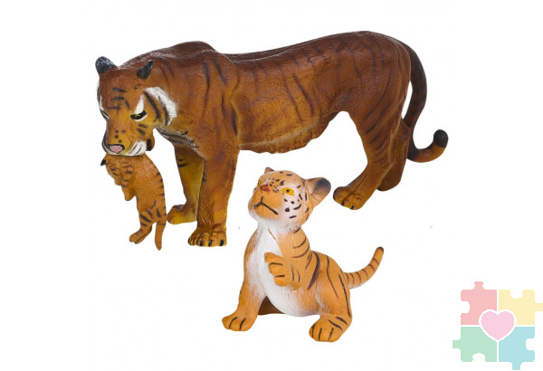 Набор фигурок животных серии "Мир диких животных": Семья тигров, 2 предмета (тигрица и тигренок)