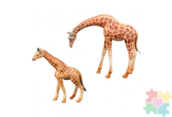 Набор фигурок животных серии "Мир диких животных": Семья жирафов, 2 предмета