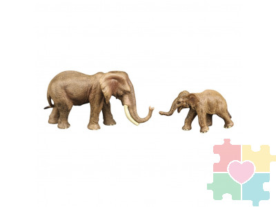 Набор фигурок животных серии "Мир диких животных": Семья слонов, 2 предмета (слон и слоненок)