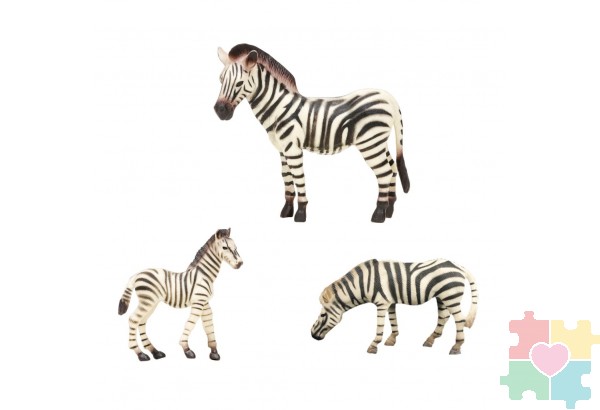 Набор фигурок животных серии "Мир диких животных": Семья зебр, 3предмета